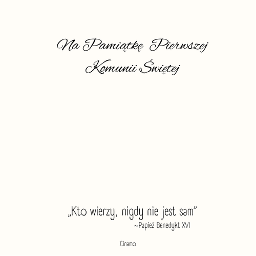 Pamiątka Pierwszej Komunii